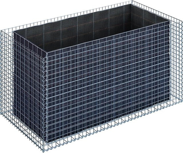 Gabiona Gabionen-Hochbeet eckig aus galvanisiertem Stahl in Silberfarben, B/T/H: 200 x 100 x 100 cm - Bild 2