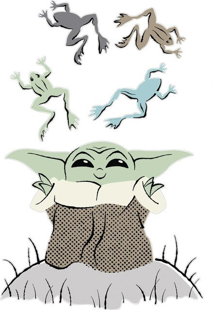 Komar Deco-Sticker Star Wars The Mandalorian Grogu Enchanted Frogs Braun - Bild 1
