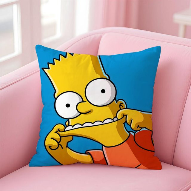 ZX Blanket Simpsons Anime Kissenhülle aus Polyester, Blau, B/H: 40 x 40 cm - Bild 1