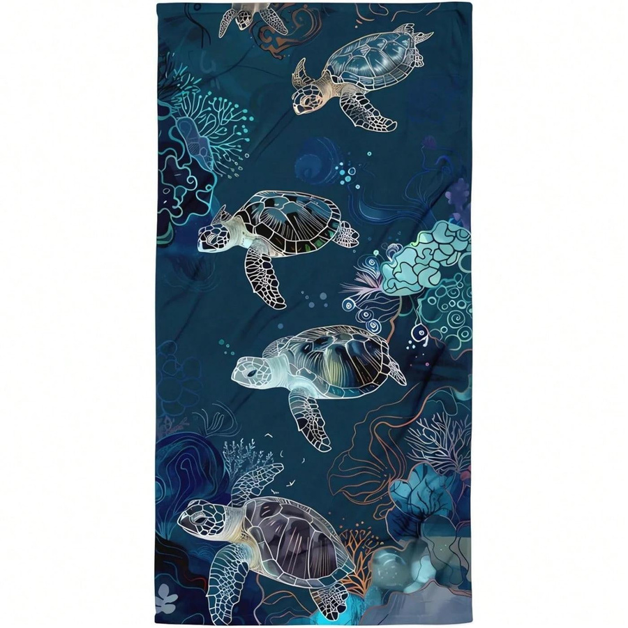 Ka Chen Muda Strandtuch Meeresschildkröte aus Polyester, schnelltrocknend und leicht, B: 30 cm, H: 60 cm - Bild 5