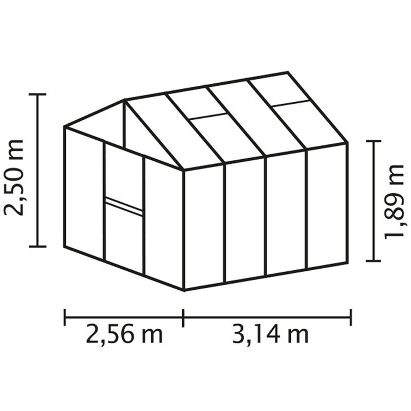 Vitavia Gewächshaus Zeus 8100 in Schwarz mit 8,1 m² Fläche und 10 mm HKP-Verglasung - Bild 3