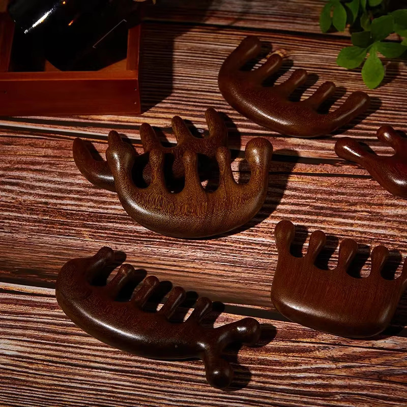 Holz Therapie Massage Kamm und Gua Sha Massagegerät, Sandelholz, Unisex - Bild 2