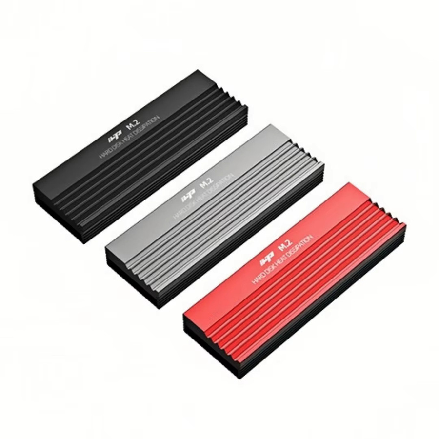 AuyiHomu Minimalistischer M.2 NVMe SSD-Kühlkörper aus Aluminium in Rot mit einfacher Gleitmontage - Bild 2