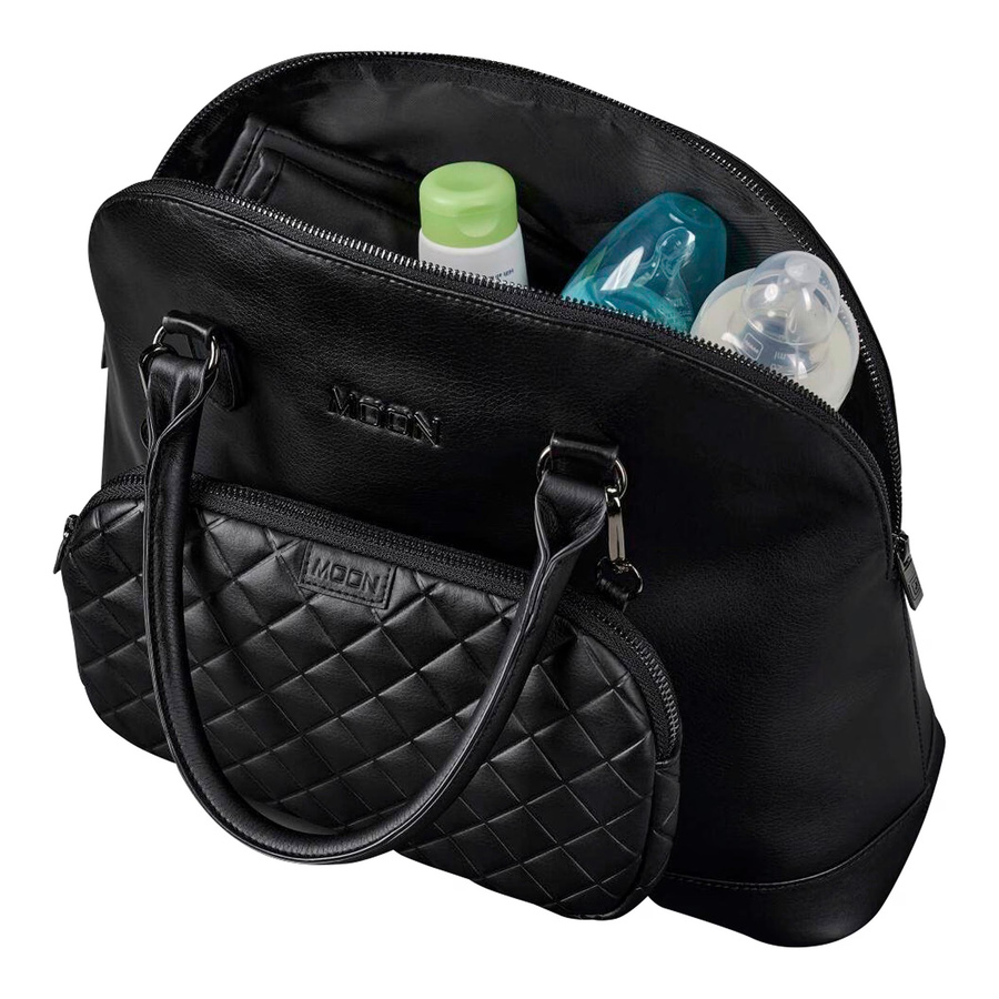 Moon Wickeltasche Fashion Schuldtasche aus Textil in Schwarz B/H/T: 38 x 30 x 14 cm - Bild 2