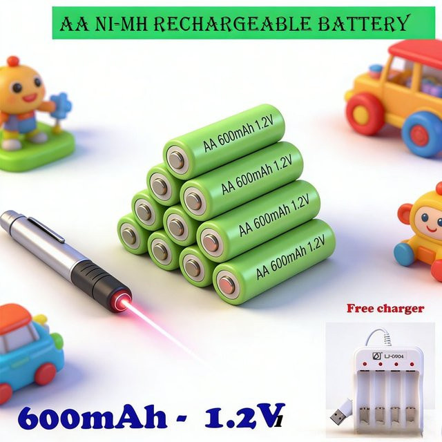 SUYIJIA AA Ni-MH Akku 1,2V 600mAh in Grün - Bild 1