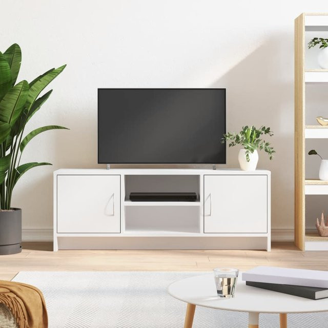 vidaXL TV-Schrank aus Holzwerkstoff in Weiß, B/T/H: 102 x 30 x 37,5 cm - Bild 2