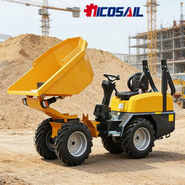 Nicosail Hydraulischer Dumper 1,5 Tonnen 4x4 Raupendumper in Gelb CE-Zertifiziert - Bild 1