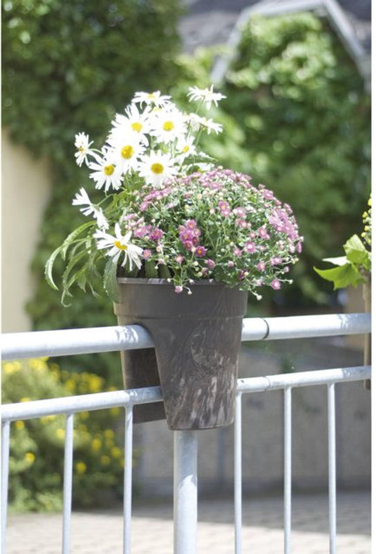 KHW Flowerclip Geländerblumentopf 3er Set Grau - Bild 5