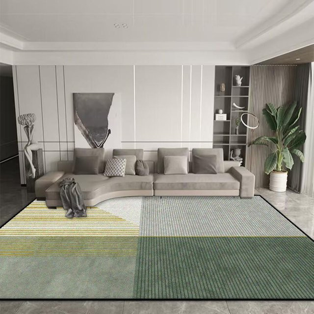 JGJG Moderner Teppich in Grün mit geometrischem Design, maschinengefertigt, rutschfest und waschbar, B/T: 120 x 160 cm - Bild 1