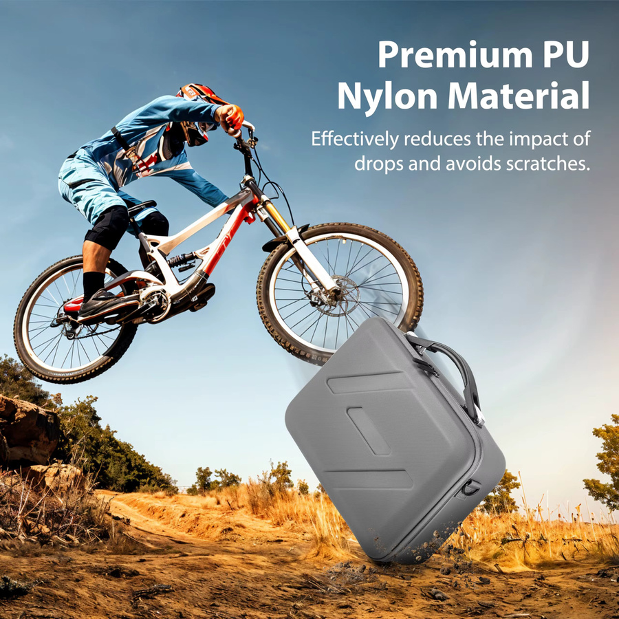 DJI Flip Fly More Combo Tragetasche aus PU-Leder in Grau für Zubehör, Akkus und Ladehub - Bild 2
