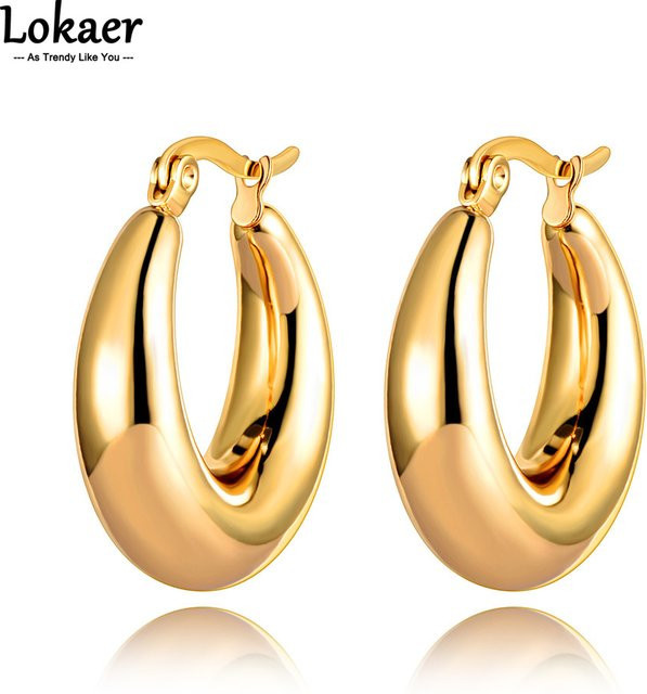 Lokaer Ohrringe, Edelstahl, Gold, Damen - Bild 1