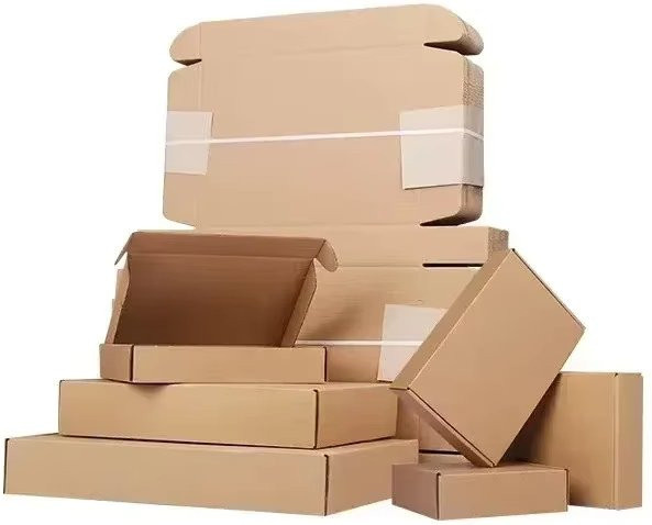 10 Stück Wellpappe-Boxen aus Karton in Braun und Weiß, rechteckige Geschenkverpackungen als Flugzeugboxen - Bild 1