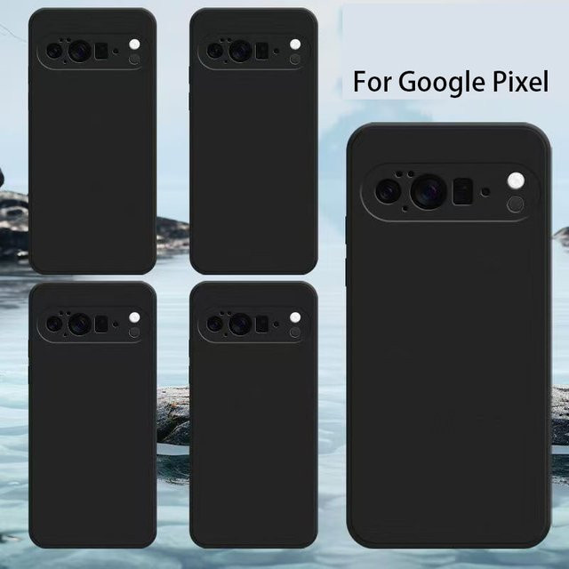Matte Silikon Ultra Thin Softcase Hülle für Google Pixel 9 Pro XL 8 7 Pro in Schwarz - Bild 1