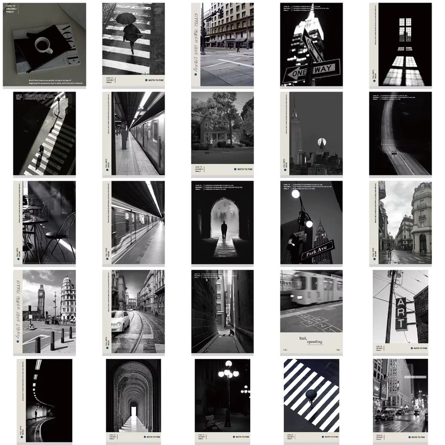 52 Stück Retro-Aufkleber im britischen Stil in Schwarz und Weiß von Golden Memory Stickers Store für Laptop, Gepäck und Skateboard - Bild 3