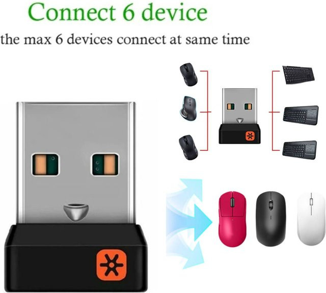 Logitech Unifying USB-Empfänger in Schwarz für bis zu 6 Geräte als Adapter und Converter - Bild 1