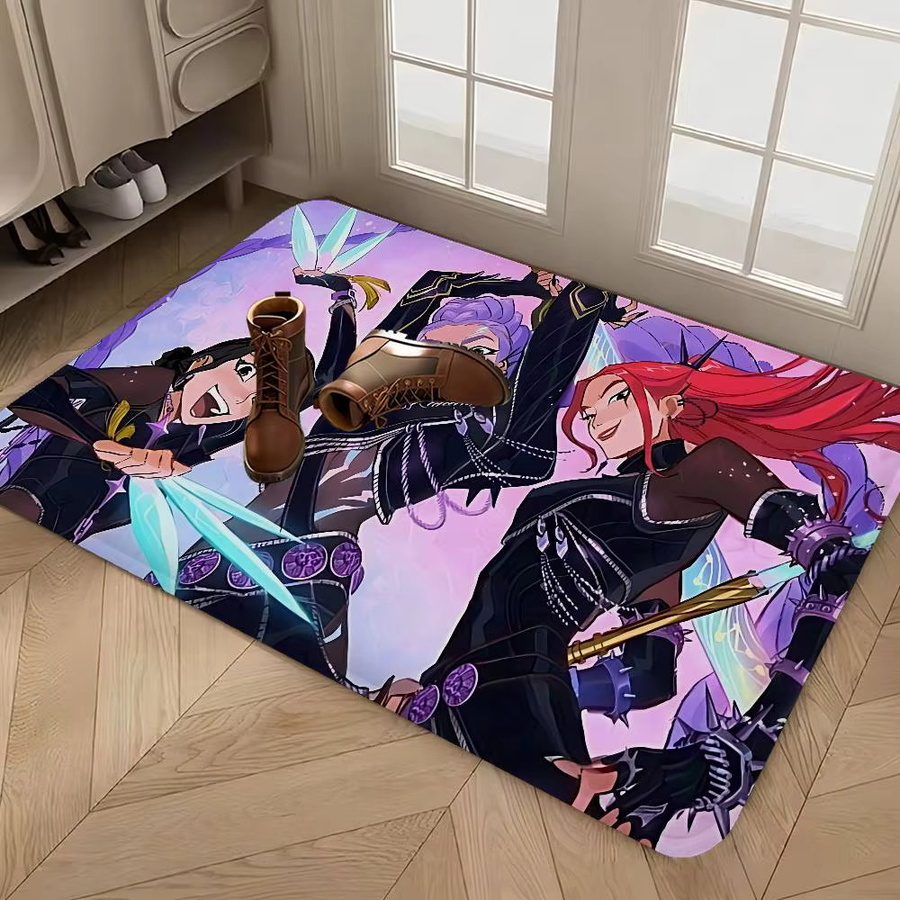 Potdemiel Kpop D-Demon Hunters Fußmatte im nordischen Stil, rutschfest, mehrfarbig, B: 60,0 cm, T: 40,0 cm - Bild 2