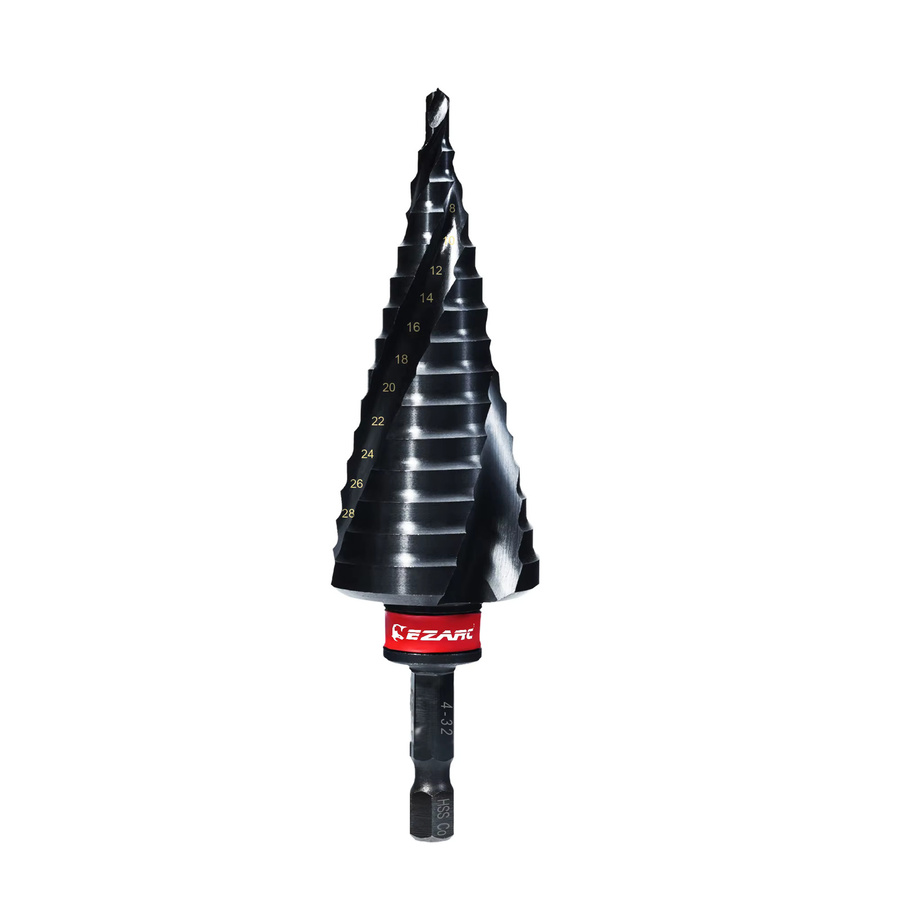 EZARC Stufenbohrer für Metall, 15-stufiger Kegelbohrer mit M35 Spiral-Schlitz und AlTiN-Beschichtung, 4-32mm - Bild 5
