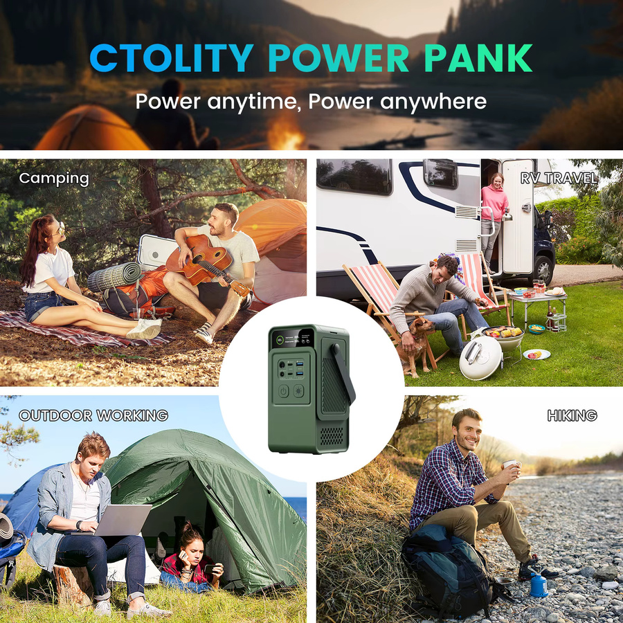 CTOLITY AXP200 Tragbarer Solargenerator 200W Powerstation mit 192Wh Lifepo4 Batterie und 140W PD für Camping und Notfallversorgung - Bild 6