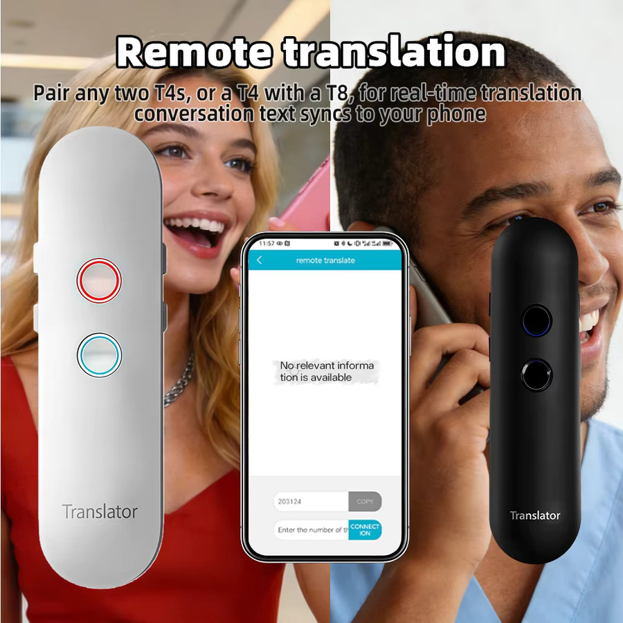 MSAI T4 Bluetooth Übersetzer in Weiß mit Echtzeit-Sprachübersetzung für 131 Sprachen und Zwei-Wege-Audio-Transkription für deine Reisen - Bild 3