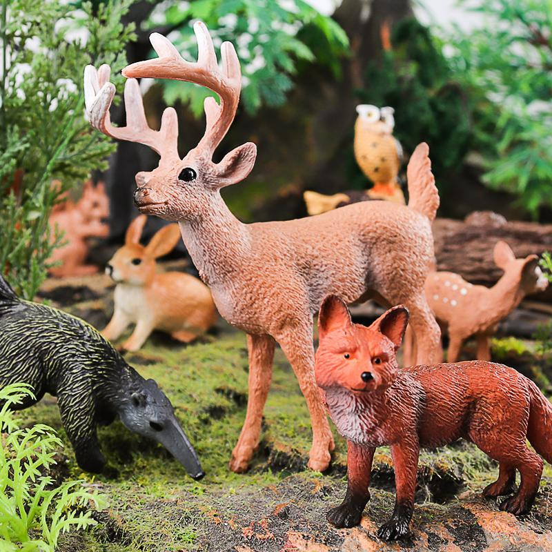 Oenux Wildtiere Wald Actionfiguren 8-teiliges Set ab 3-6 Jahren - Bild 2