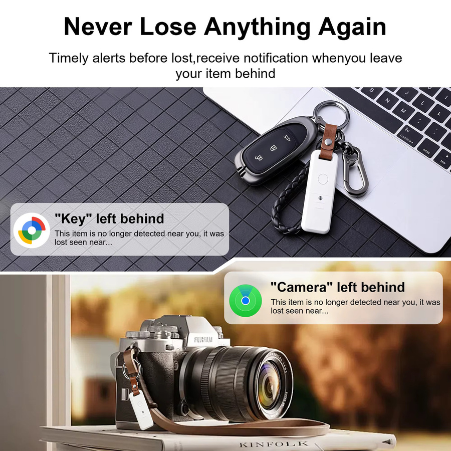 MOSON Dual-System GPS-Tracker für Google und Apple Find My, Tragbarer Smart Activity Tracker in Weiß - Bild 2