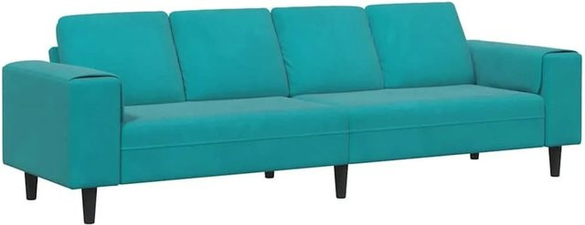 vidaXL Wohnzimmer Couch modern in Türkis und Schwarz, gepolstert, B/T/H: 250 x 188 x 76 cm - Bild 1