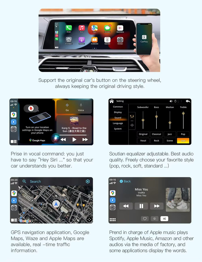 CARABC Wireless CarPlay Modul für BMW NBT System und MINI in Schwarz - Bild 2