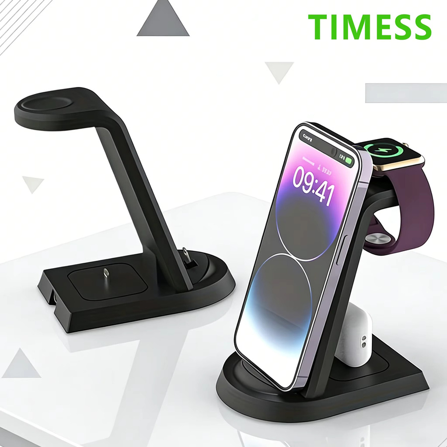 3-in-1 Schnellladestation für Apple Watch, AirPods und iPhone in Schwarz - Bild 4