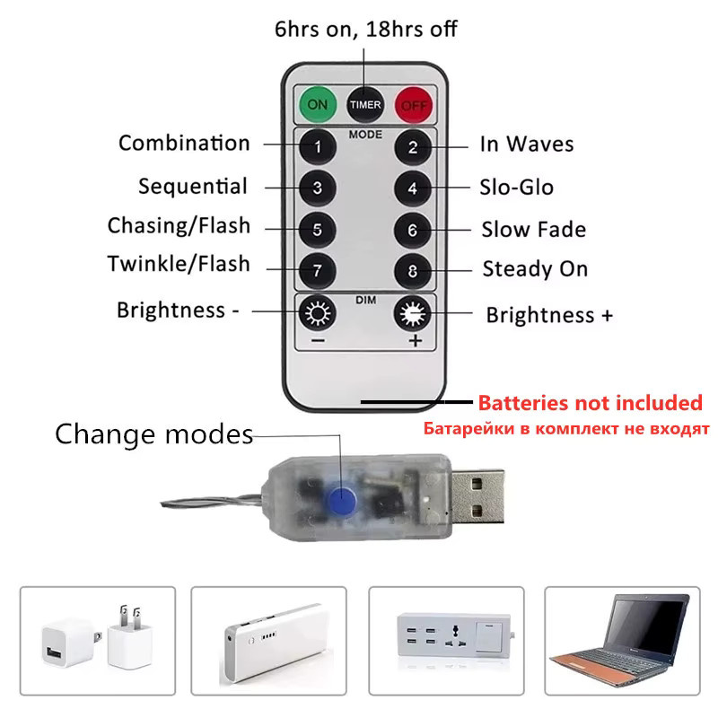 LED Vorhang Lichterkette mit Fernbedienung und USB-Anschluss in Warmweiß für Weihnachtsdekoration und Zuhause - Bild 3