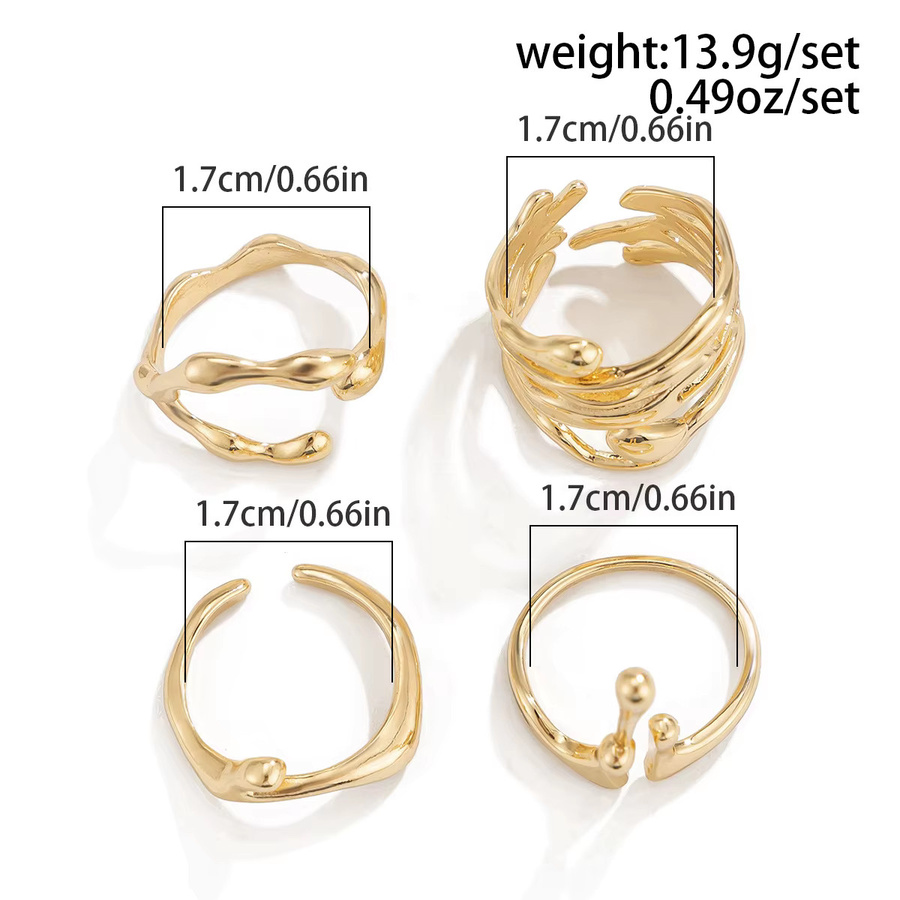 LENNIK Ring Set, Edelstahl, Gold, Herren - Bild 2