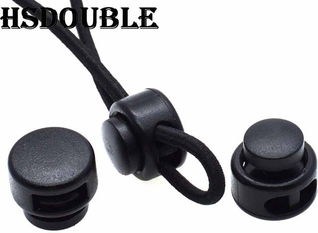 HSDOUBLE Kordelverschluss Kipp-Clip Stopper aus Kunststoff in Schwarz, 10 Stück, B: 15 mm, H: 14 mm - Bild 1