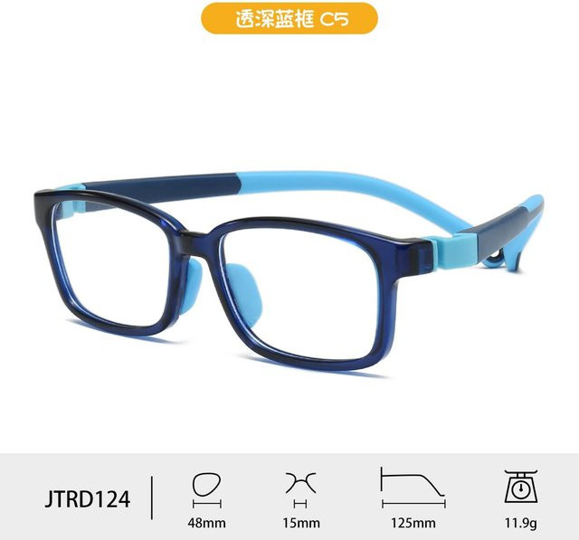 Bai Fen Bai Electronic 3C Kinderbrillenrahmen, Vollrand, rectangular, transparent, blue, Blaulichtfilter - Bild 1