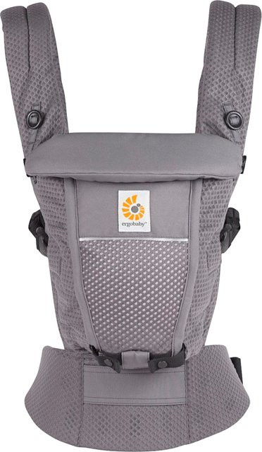 Ergobaby Adapt Soft Flex Mesh Babytrage in Grau mit reflektierenden Details und Mesh-Material - Bild 1