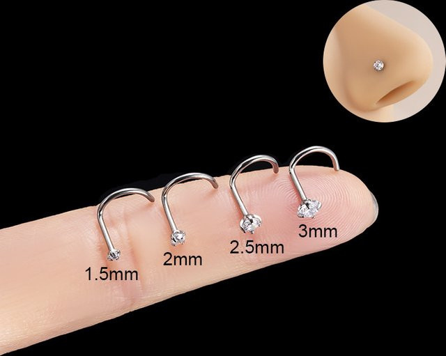 mling Nasenstecker Titan, Diamant, Zirkonia - Bild 1