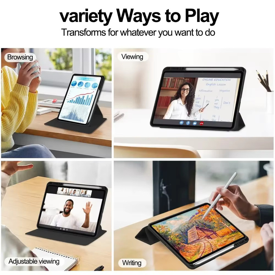 360-Grad-Drehhülle für Xiaomi Pad 7 und Pad 7 Pro mit Stifthalter, 11,2 Zoll Tablet-Case in Schwarz oder Grau - Bild 5