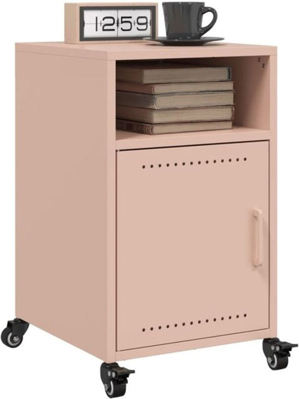 Vidaxl Set aus 2 Nachttischen aus Stahl in Rosa, Modernes Design, B/T/H: 36 x 39 x 59 cm - Bild 1