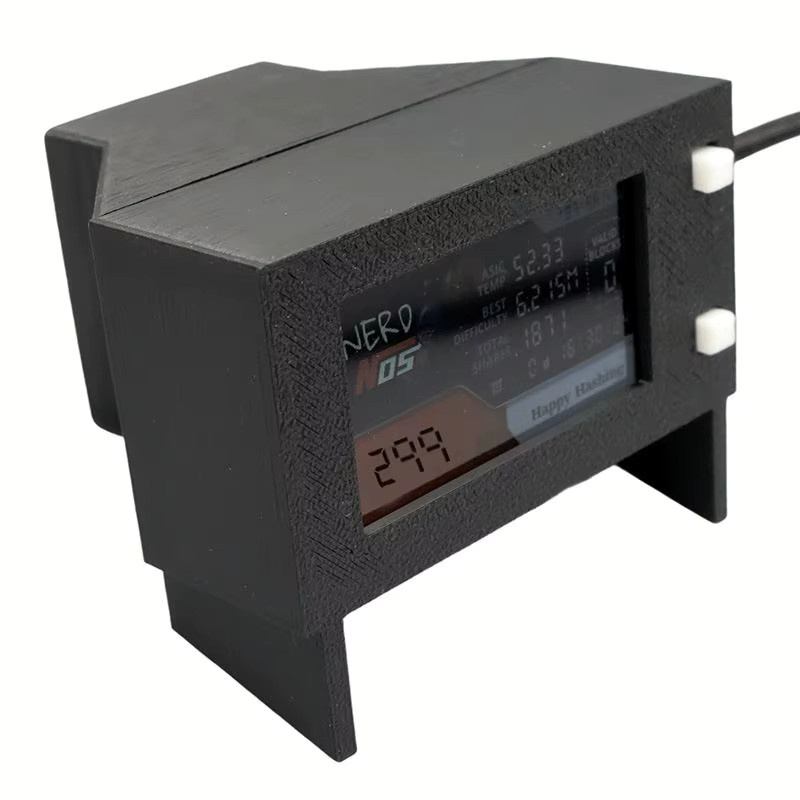 Nerdnos Nerdminer 3 Bitcoin Solo Miner mit WLAN-Verbindung, 300GH/S ASIC Miner, Schwarz, US-Stecker - Bild 2