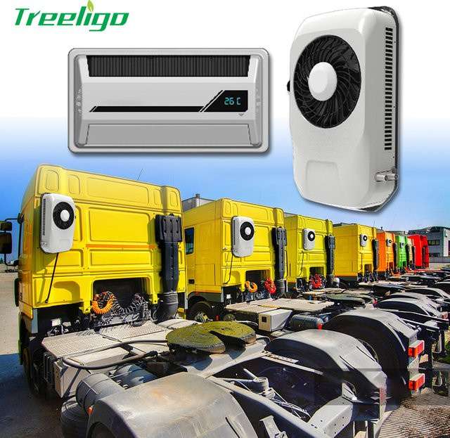 Treeligo 12V elektrische Split-Klimaanlage für Wohnmobile, Boote und Autos, geräuscharm, Farbe: Weiß - Bild 1