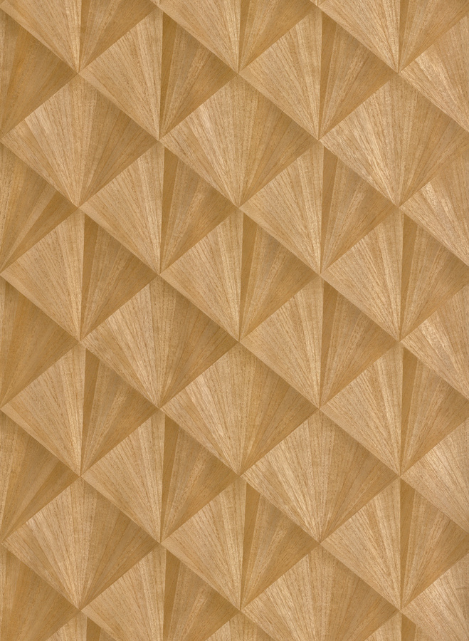 Nobilis Wallpaper Verneuil QNT71 Vlies Tapete in Beige und Braun mit geometrischem Abstract-Muster und Holzfurnier-Optik - Bild 1