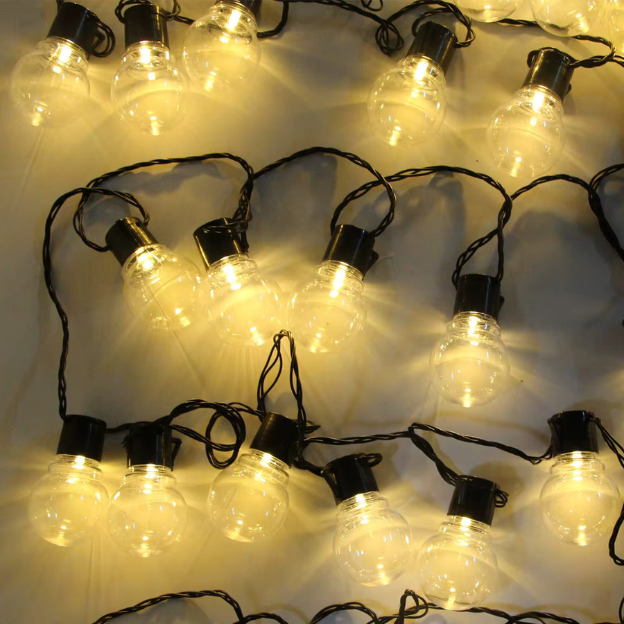 KIKIELF LED Lichterkette mit warmweißen Glühbirnen für Weihnachten, Hochzeit und Garten, transparent - Bild 2