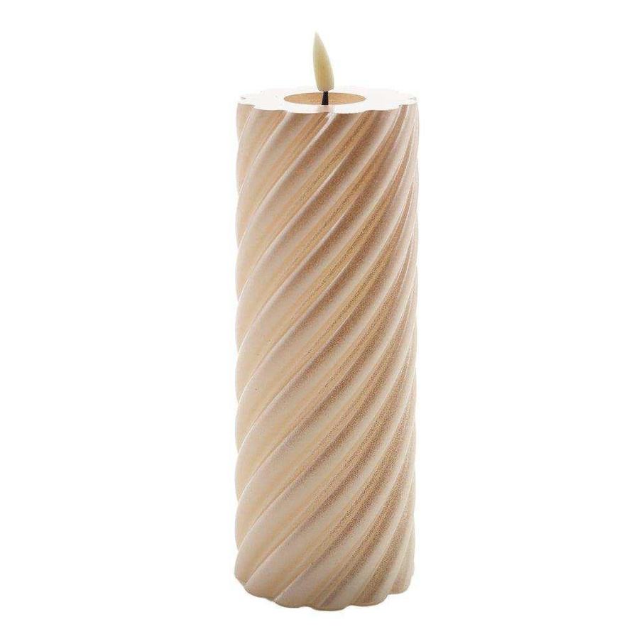 Mansion Swirl LED-Kerze in Champagner mit Flicker-Effekt, Höhe: 20 cm, Durchmesser: 7,5 cm - Bild 1