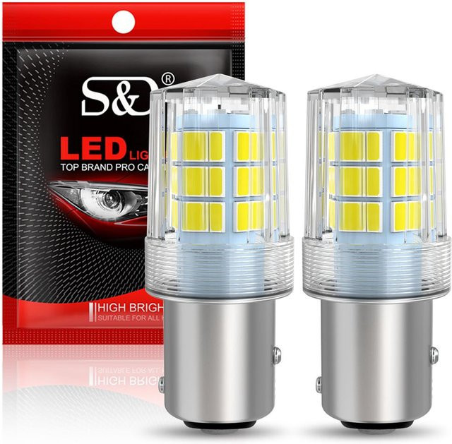 2 Stück P21/5W LED Auto-Leuchtmittel Set für Blinker, Rückfahrscheinwerfer und Bremse, 12V, Weiß, Gelb und Rot - Bild 1