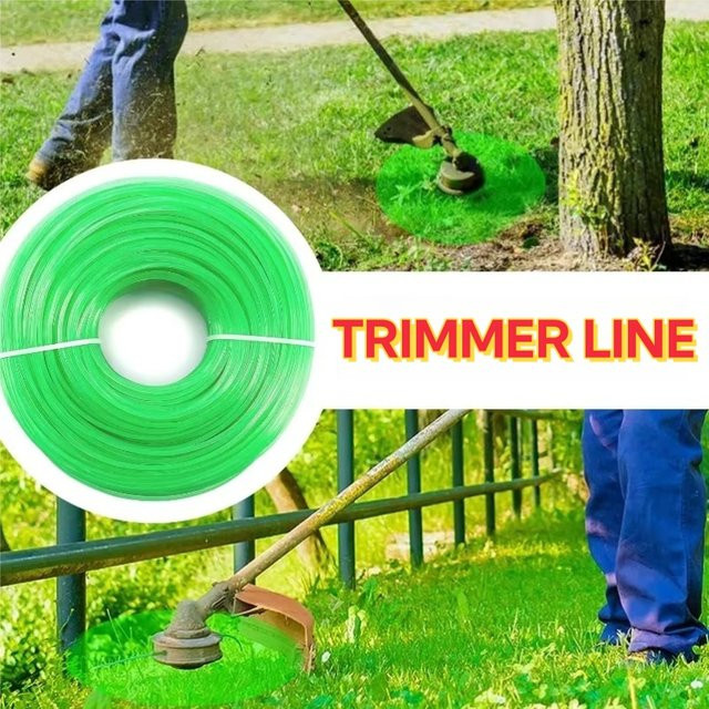 Wnew Rasentrimmer-Schnur aus grünem Nylon, Ersatz-Trimmerschnur mit 2,0 mm Durchmesser und 100 m Länge - Bild 1