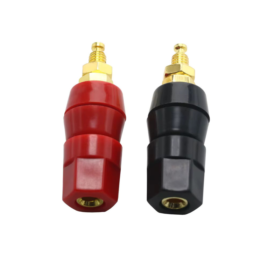SHWB 5er Set Lautsprecher Stecker Banana Banana-Terminals in Rot und Schwarz als Anschlussadapter für Verstärker und Power Junctions - Bild 2