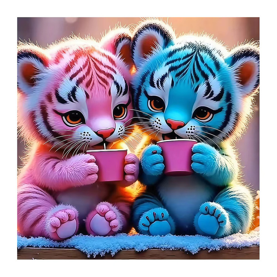 EverShine DIY Diamant-Stickerei Tiger Mosaik Set, Cartoon Tier Voll-Diamant-Malerei in Multicolour, Breite: 20 cm, Höhe: 20 cm - Bild 4