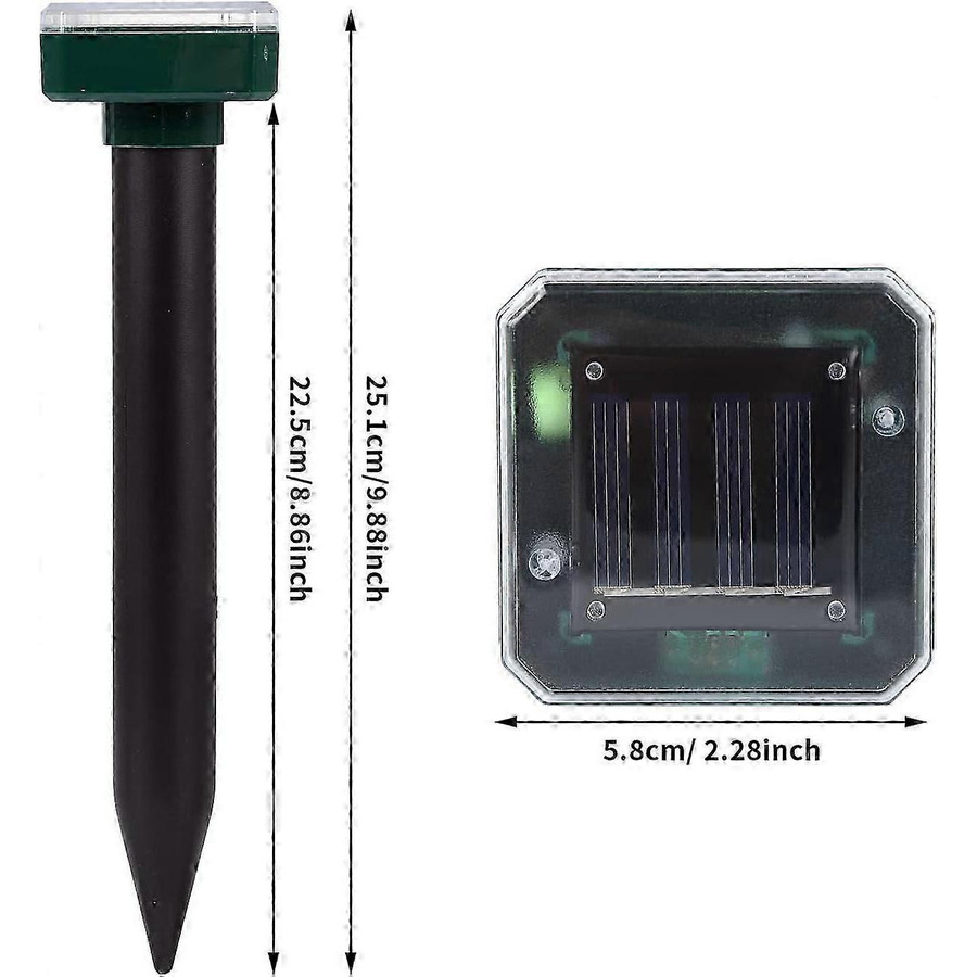 LATILEARN 4er Set Solar Maulwurfvertreiber mit Ultraschall IP66 Wasserdicht zur Abwehr von Maulwürfen, Wühlmäusen und Nagetieren für Garten und Rasen - Bild 2