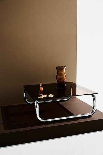 Lulu Couchtisch aus Glas und Chrom in Silber und Transparent, B/T/H: 80 x 80 x 30 cm - Bild 1