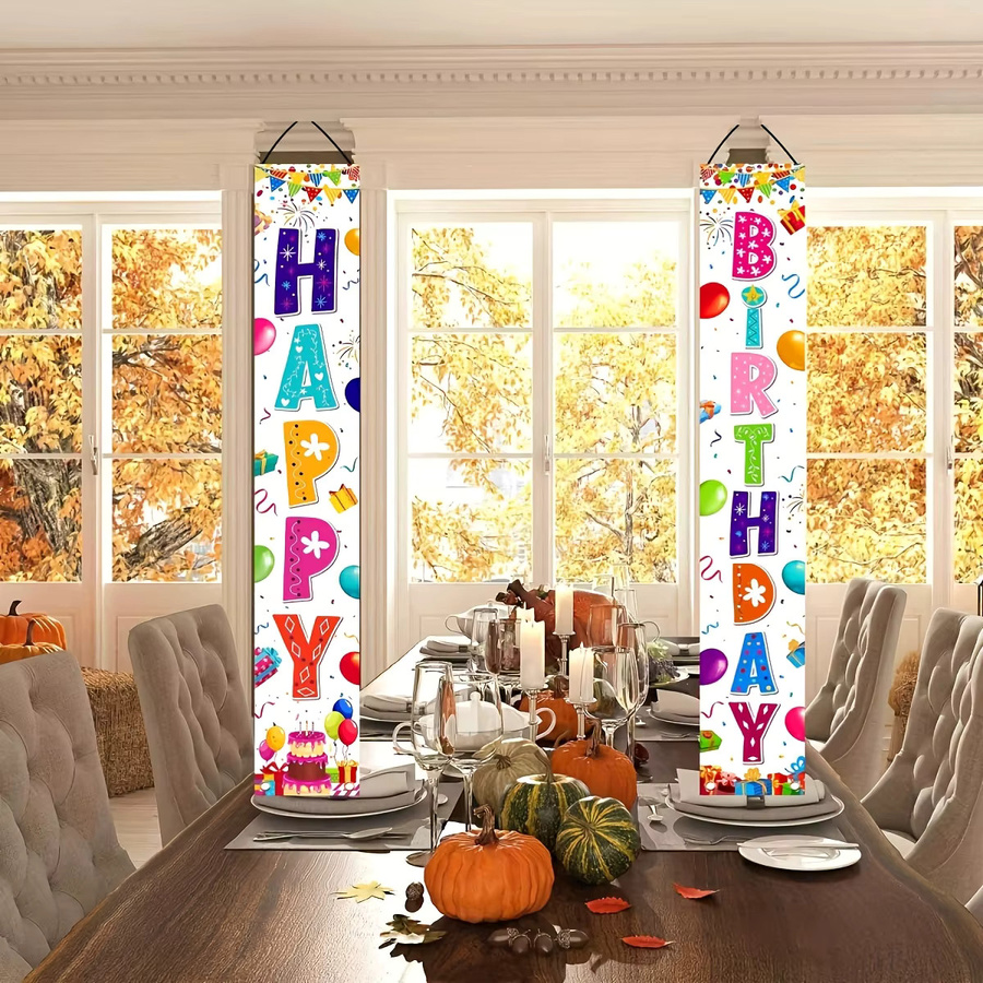 VIKAMA Bunte Geburtstags-Happy-Paar-Beschilderung als hängende Partydekoration für Innen und Außen, Mehrfarbig, B/H: 180 x 30 cm - Bild 3