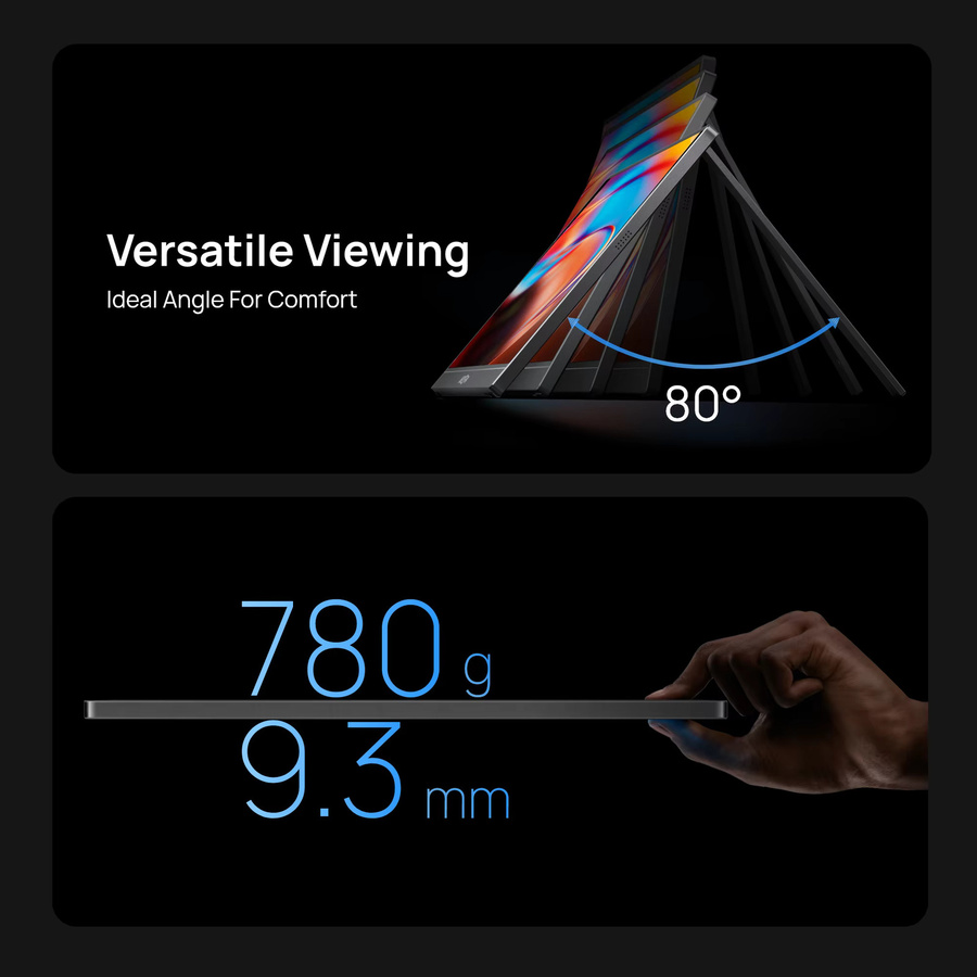 ARZOPA Tragbarer Monitor Z1C, 16,1 Zoll IPS-Bildschirm, Full HD 1080P, 100% sRGB, Schwarz - Bild 2