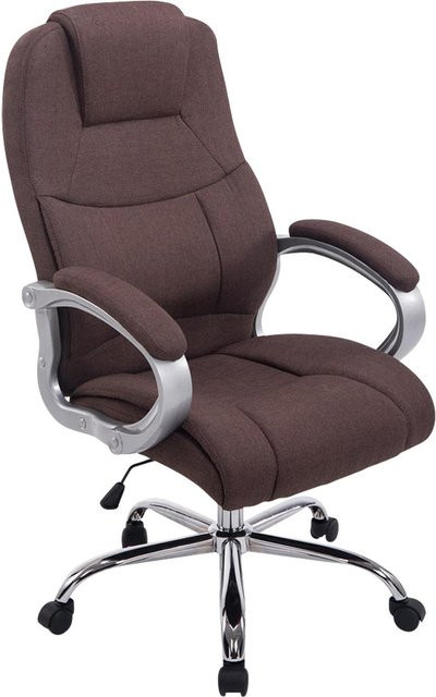 TPFLiving Bürostuhl Apodo Executive Chair aus Stoff in Braun mit Armlehnen und Rollen, B/T/H: 70 x 76 x 122 cm - Bild 1